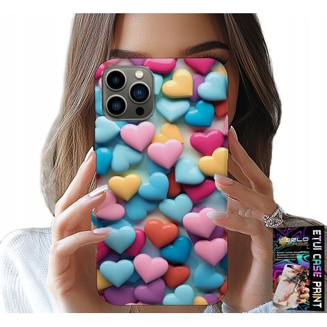 Custodia per iPhone 12 PRO MAX - cuori colorati, personalizzabile (1/5)