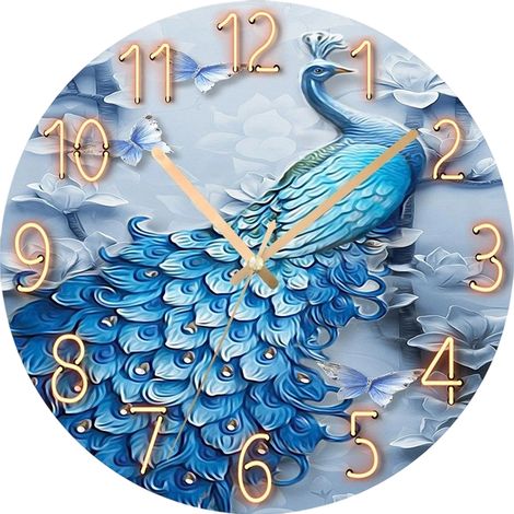 Horloge Murale d'Intérieur Silencieuse - Mouvement à Quartz - Design Créatif - pour Décoration du Salon ou de la Chambre (1/5)