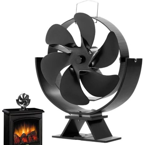 Chengstore Ventilateur pour poêle à Bois - Ventilateur de cheminée à Lames, Moteur Silencieux, Circulation d'air Chaud,Ventilateur de poêle à Circulation de Chaleur Rotatif à 360 degrés pour cheminée (1/4)