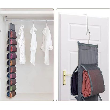 Pochettes de Rangement à Suspension en Nylon Fortifié Multiniveau avec Mesh Respirant - Organisation Commode pour Vêtements, Chaussettes et Pantalons (1/5)