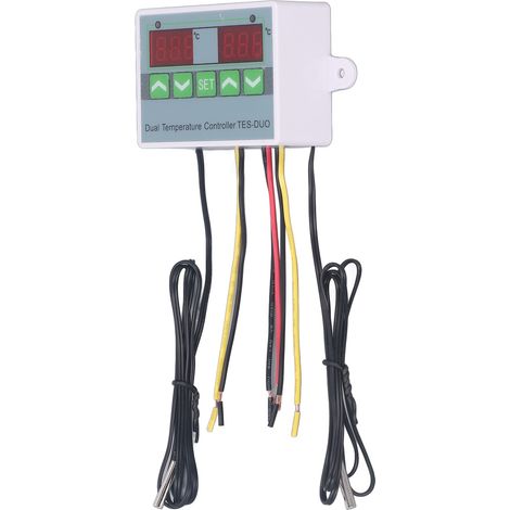 Thermostat numérique étanche à double régulation de température avec stockage des données pour réfrigérateur-congélateur à reptiles (DC12V). (1/5)