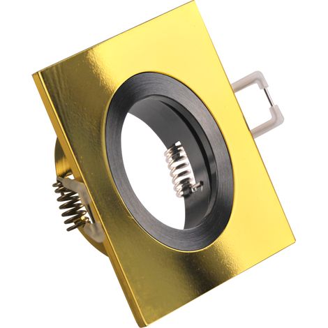 Faretto incasso quadrato oro/nero GU10 Polux FEBE 323378 (1/5)