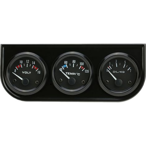 52-mm-Dreifach-Elektronik-Instrumentensatz: Öldruckanzeige, Wassertemperaturanzeige, 3-in-1-Voltmeter für Auto und Motorrad (1/5)