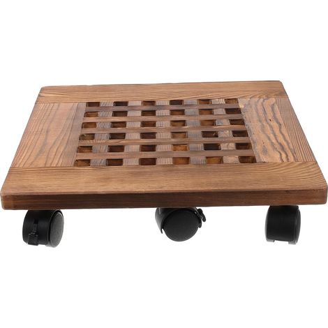 Support de Pot de Fleurs Bois Épais avec roulettes Pivotantes Verrouillables Plateau Mobile Robuste pour Plantes Intérieur et Extérieur Base Pratique avec Frein pour Pots Lourds (1/5)