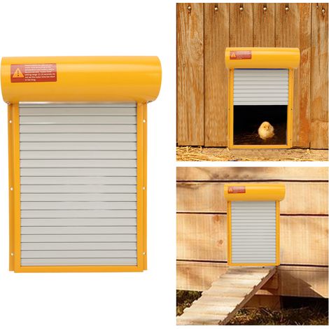 Porte Automatique Poulailler Porte Automatique Poulailler Solaire avec Timer pour Sécurité Ferme Canard Oie Jaune (1/4)