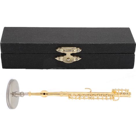 Flûte miniature en cuivre doré (échelle 1:6), instrument de musique factice, 11 cm. (1/5)