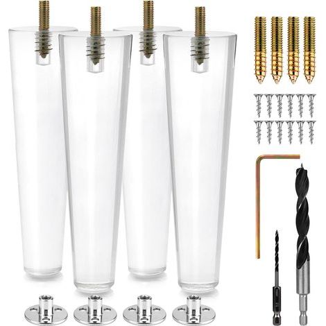 Möbelbeine aus transparentem Acryl für Sofa und Couchtisch - 50x120 mm (4er-Set) (1/3)