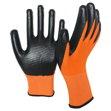 Guantes de Trabajo en fibra de Nylon recubrimiento de PU Talla XL Naranja (1/3)