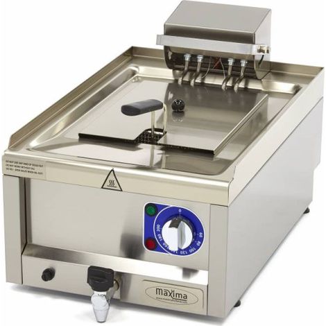 Friteuse professionnelle 10 L ECO - 400V - avec robinet de vidange, inox – Maxima (1/5)