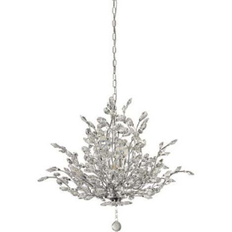 Searchlight Bouquet Luminaire suspendu chromé à 7 ampoules, verre cristal (1/3)