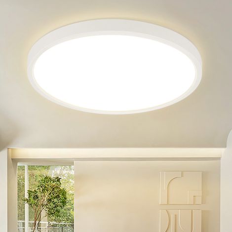Deckenlampe LED GBLY Deckenleuchte Badezimmer - Badezimmerlampe Flach Ø30cm Schlafzimmerlampe Rund Küchenlampe Schlafzimmer Weiß Deckenbeleuchtung 24W Flurlampe 3000K Badlampe für Bad Küche Flur
