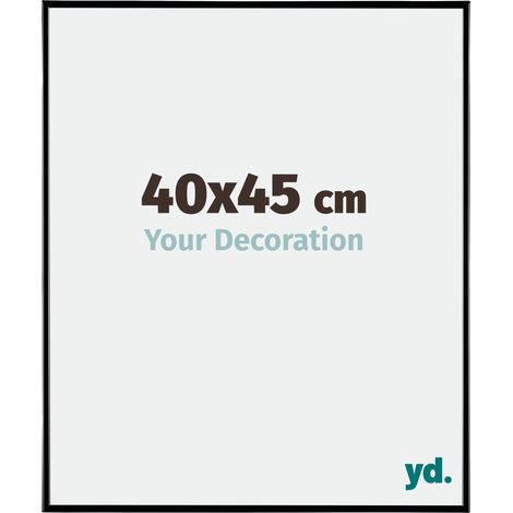 Your Decoration - 40x45 cm - Cadre Photo en Plastique Avec Verre acrylique - Anti-Reflet - Excellente Qualité - Noir Très Brillant - Cadre Decoration Murale - Evry.