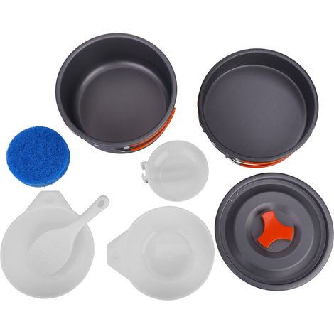 Casserole - Set De Cuisine 8 Pièces En Alliage D'aluminium - Pour Camping Randonnée Pique-Nique - Poêle Casserole Bol - 8 Pièces (1/5)