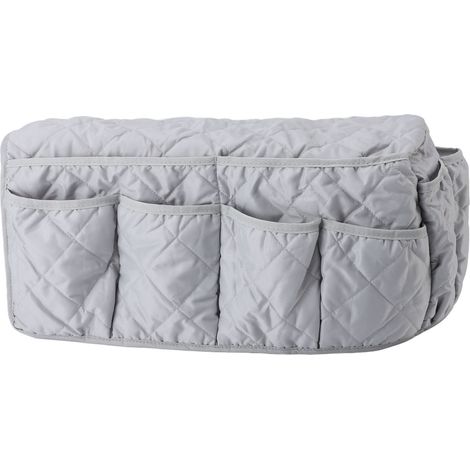 Sac de rangement pour accoudoir de canapé, 14 poches, organisateur multifonction pour télécommande TV et répertoire téléphonique, gris (1/5)