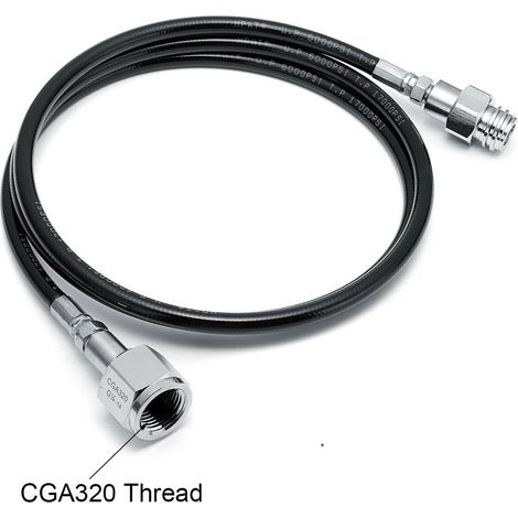 SodaStream CGA320 connecting hose, 1.5m black tube for CO2 cylinders (1/5)