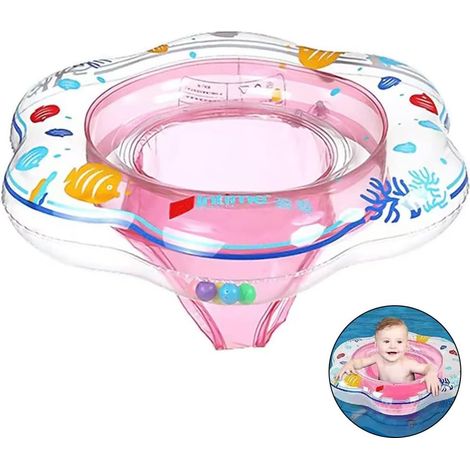 Bouée de piscine bébé enfant, anneau de natation gonflable siège PVC rose, sécurité aquatique été, flotteur nourrisson tout-petit, anneau de bain portable (1/5)