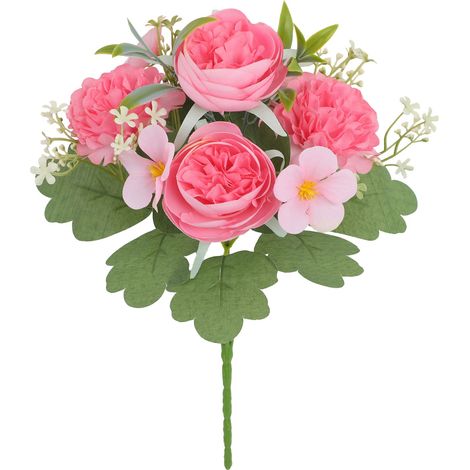 Fleurs Artificielles - Pivoines En Plastique - Décoration Intérieure Extérieure - Centre De Table Bouquet De Mariage - 1 Pièce (1/5)