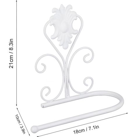 Porte-essuie-tout mural pour cuisine et salle de bain (blanc) (1/5)