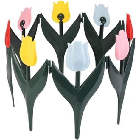 Lot de 20 bordures de jardin emboîtables en plastique en forme de tulipe, disponibles en 4 couleurs, pour allées, pelouses, arbres et piscines - 30 x 15 cm (1/4)