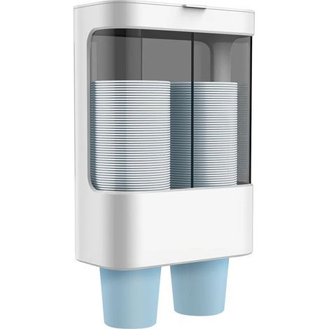 Water dispenser - Cup holder - Wall-mounted - Small cup - Double tube - For cones or flat cups - White (1/5)