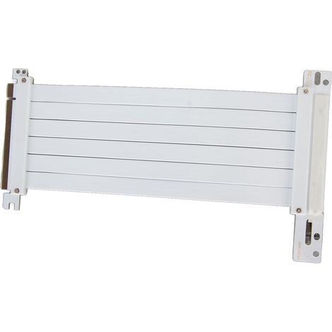 Câble riser PCIe 3.0 x16 haute vitesse, flexible à 90°, rallonge pour carte graphique, blanc, 40 cm / 15,7 pouces (1/5)