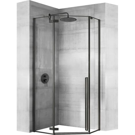 CABINE DE DOUCHE DIAMOND BLACK MAT 90X90 + RECEVEUR SAVOY NOIR (1/5)