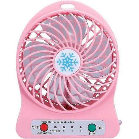 Mini-Tischventilator, tragbar, wiederaufladbar, Luftkühler, Mini-Tischventilator, pinkfarbener tragbarer USB-Ventilator
