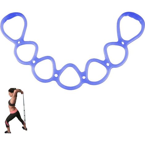 Corde élastique de tension en silicone trois couleurs pour yoga et fitness, dos ouvert, exercices pour les bras, bleu (1/5)