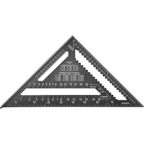 Righello triangolare in lega di alluminio - Doppia scala metrica/imperiale, alta precisione, per ingegneri/falegnami (1/5)