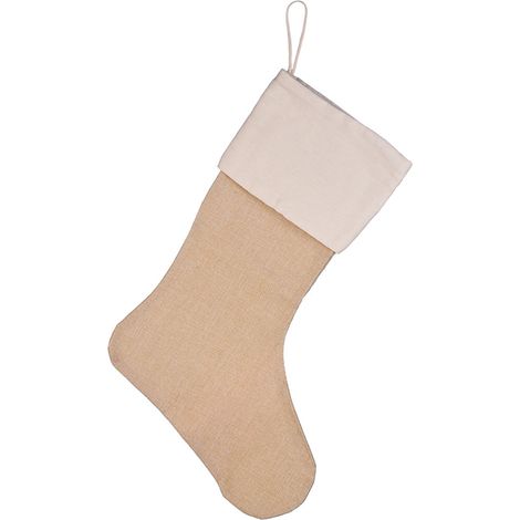 Lot de 6 bas de Noël à suspendre décorations sacs cadeaux pour famille fête cheminée sapin de Noël marron (1/4)
