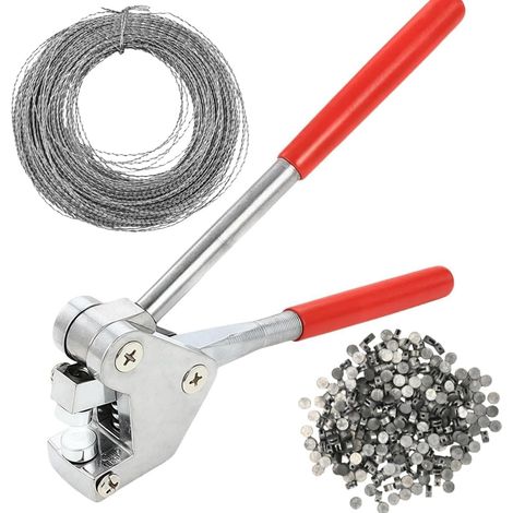 Ensemble de Pinces à Sceller avec Gaufrage, Plombage Edf, Comprenant 40 Scellés Ronds et 30 Mètres Câble Scellement, Adapté aux 8 10 mm, pour Compteurs D'eau - (1/5)