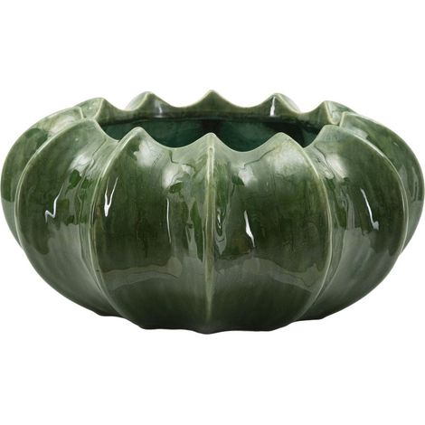 Cache-pot en céramique verte, diam. 31 x 16 cm, Cactus (1/5)