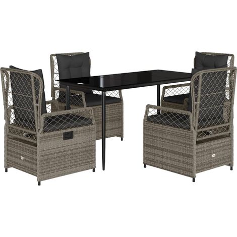 Maison Exclusive - Set comedor de jardín 5 piezas con cojines rat (1/5)