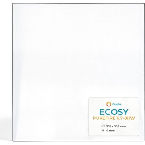 Vitre Ecosy PUREFIRE 6.7-8KW - Verre Rectangle pour poêle à bois - 335 x 350 mm (L1 x H1) - 4 mm (1/5)
