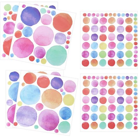 Stickers Muraux Enfants Mural Autocollants à Pois Colorés Amovibles pour Chambre d'Enfant Filles (1/5)