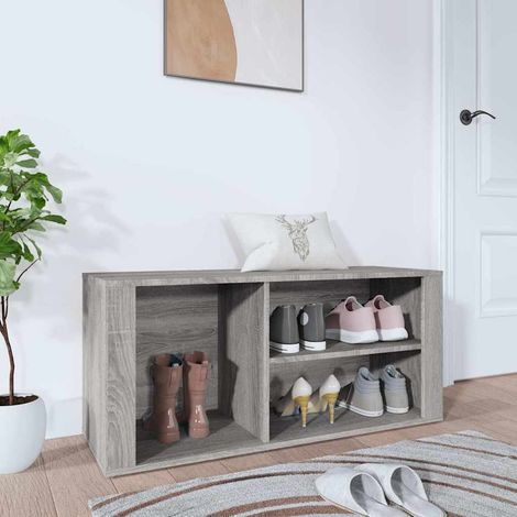 vidaXL Shoe Cabinet Grey Sonoma 100x35x45 cm Engineered Wood (1/5)