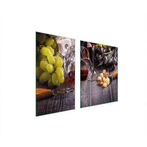 ASSIETTE EN VERRE et PLANCHE À DÉCOUPER 100x52 VIN (1/5)