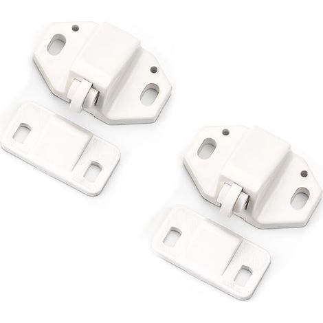 Lot de 2 loquets de porte en plastique pour armoire, caravane, placard, camping-car, bateau (B) (1/5)