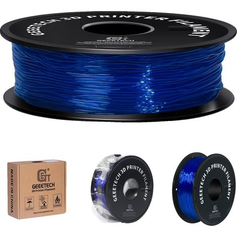 Filamento per stampante 3D, materiale TPU flessibile, bobina da 1 kg, blu (1/2)