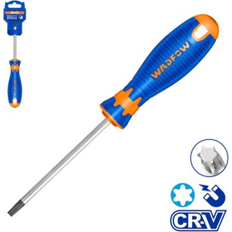 Destornillador Torx 10x100mm, acero Cr-V, mango redondo y punta imantada, WADFOW