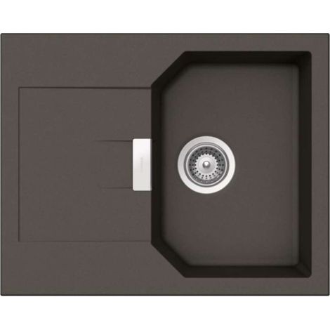 Schock Einbauspüle Cristalite Manhattan D-100 XS A GAS Asphalt Exzenterbedienung (1/2)