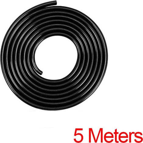 (5 mètres Noir - Chine continentale) Bande de protection universelle anti-rayures pour portières de voiture (10 m), moulure chromée, idéale pour les portes, capots et coffres. Convient également pour (1/4)