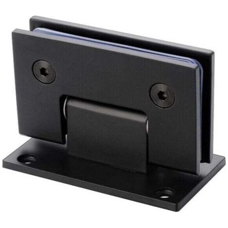 Furniture Hinge Thickened Glass Door Hinge 304 Stainless Glass Clip Hinge(90 Degree Matte Black) (1/4)