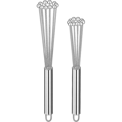 Ensemble de 2 fouets à boule en acier inoxydable, outils de cuisine (1/5)