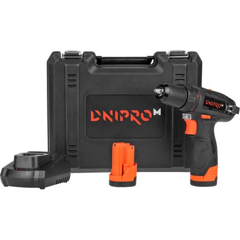 Dnipro-M Taladro Atornillador Compacto Inalámbrico CD-12CX 12V  Diseño Angulado  2 Velocidades  Batería Litio Incluida