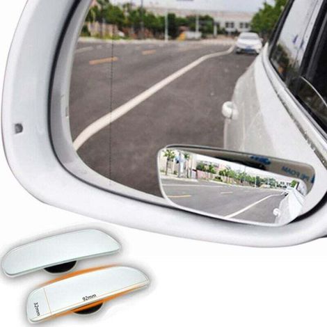 Verre en verre aveugle mirroir auto, rétroviseur aveugle miroir latéral 360 ° grand angle réglable, 2 pièces haute qualité (1/4)