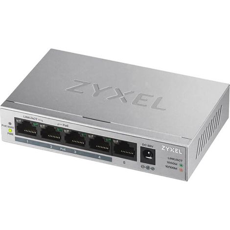 Zyxel GS1005HP Non gestito Gigabit Ethernet (10/100/1000) Supporto Power over Ethernet (PoE) Argento (1/5)