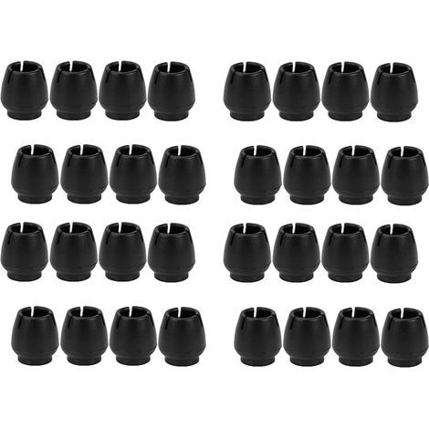 32pcs Furniture Chair Leg Covers Chair Leg Protector Rubber Chair Leg Caps Round Chair Leg Covers,12-17MM(Black)