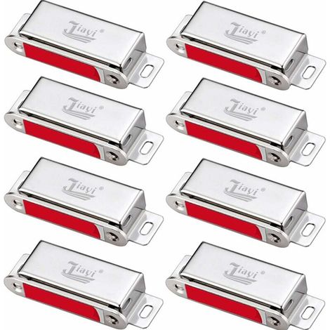 Jiayi 8-teiliges Schrankmagnet-Set, starke magnetische Türfeststeller (30 kg Zugkraft), magnetische Schrankfeststeller, Schlösser, Beschläge, Türmagnete aus Edelstahl, 70 mm