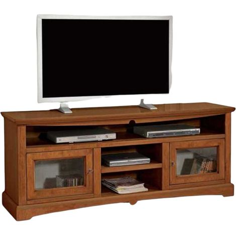 Porta TV Basso Classico Goccia 2 Ante Vani a Giorno Noce Colori Legno: Noce